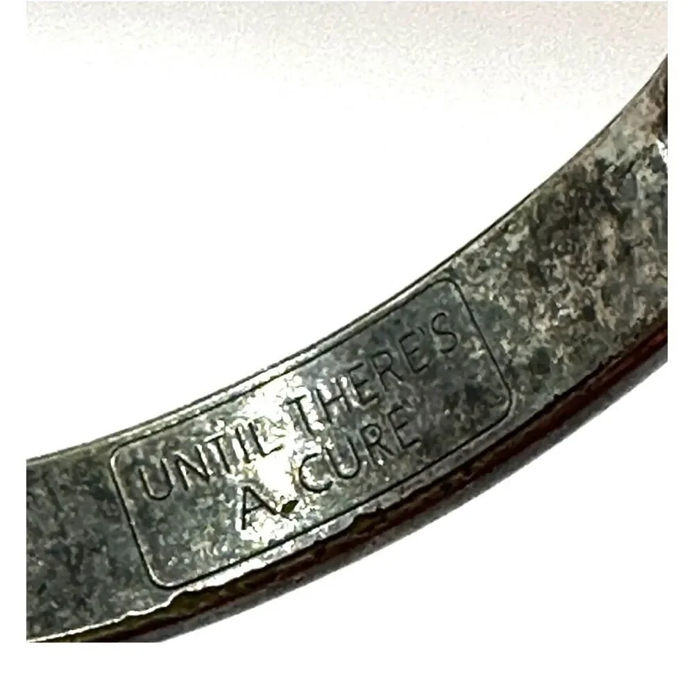 Until there's a cure  HIV  awareness silver  cuff bracelet